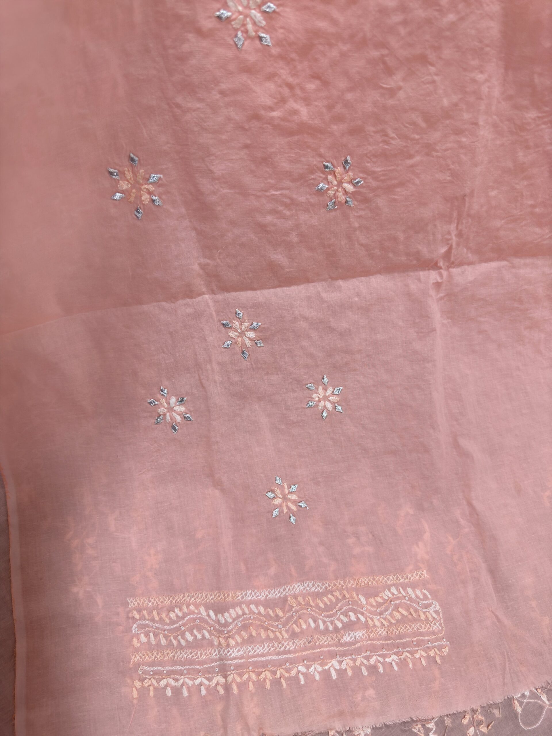 Pearl & Gota Work Chikankari Set - Image 6