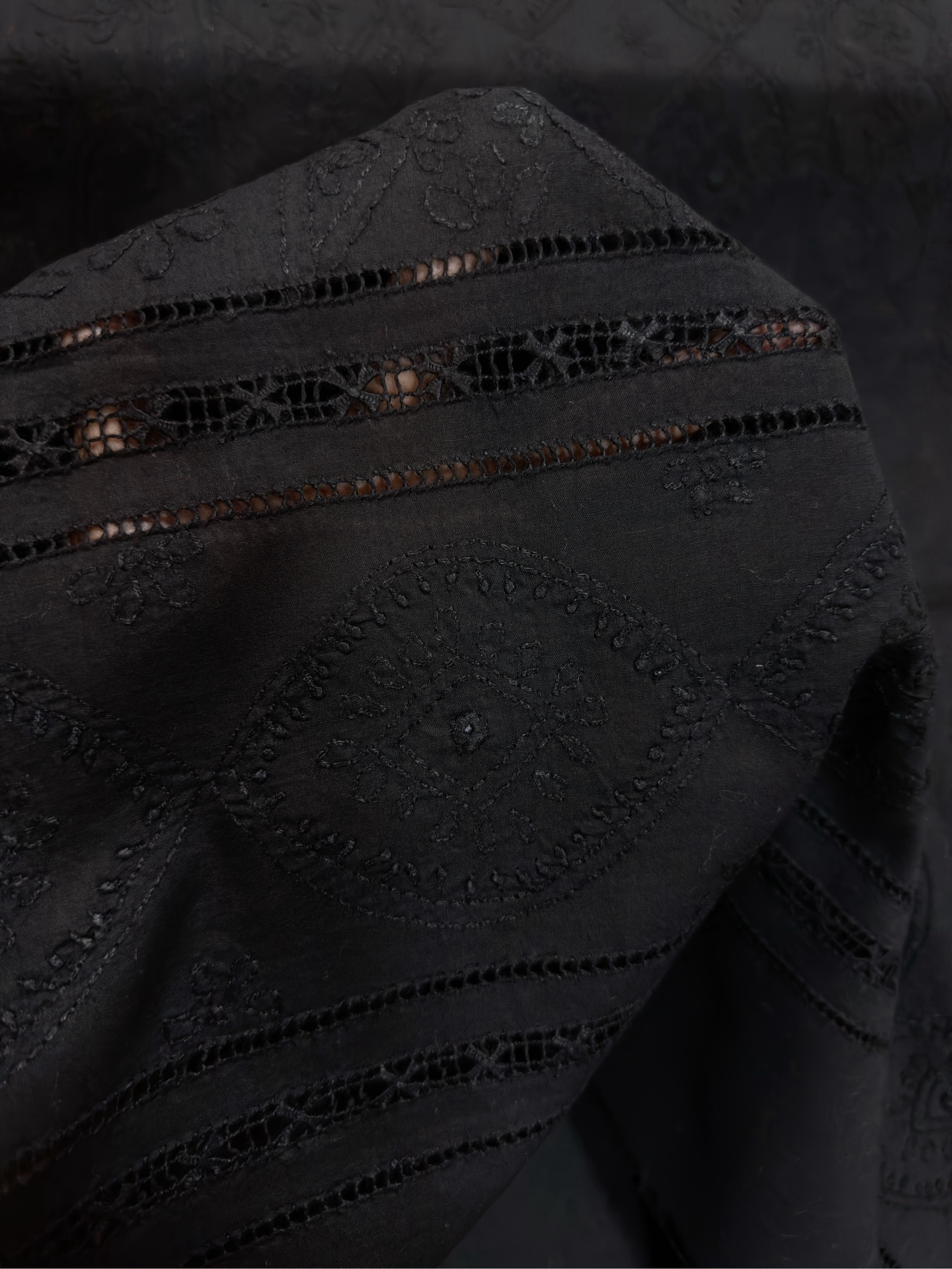 Black on Black Taarkashi Kurta