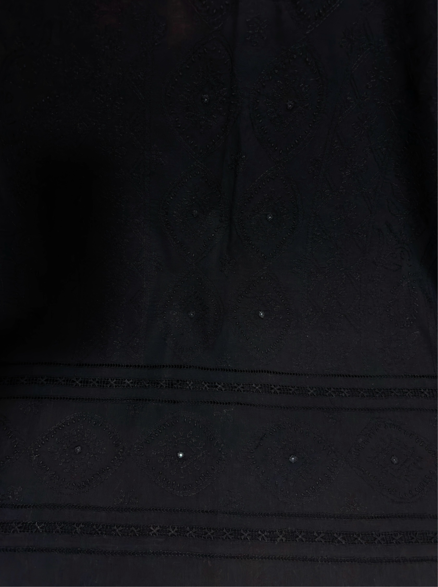 Black on Black Taarkashi Kurta - Image 3