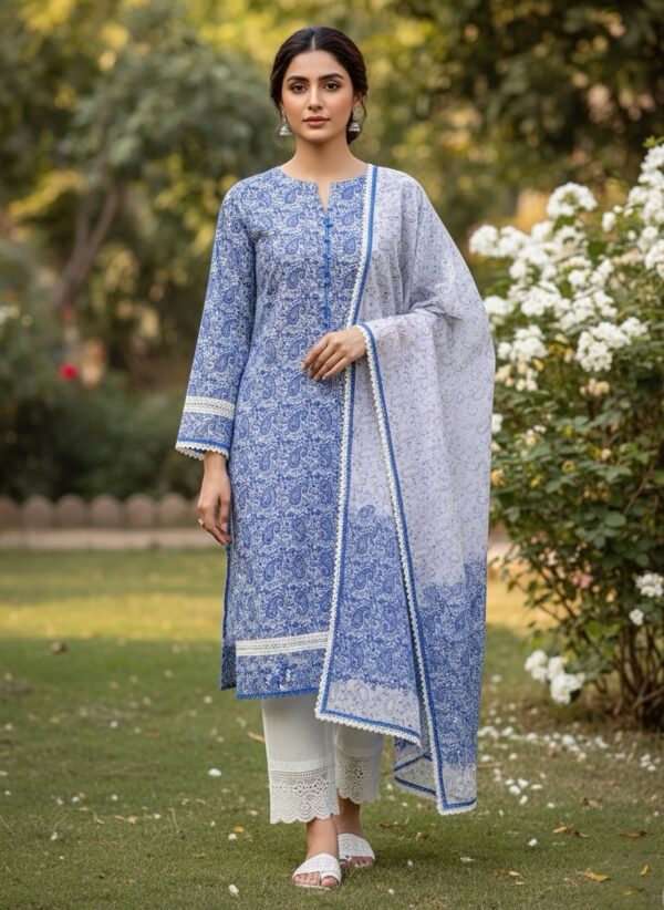 Block Print Shirt & Dupatta